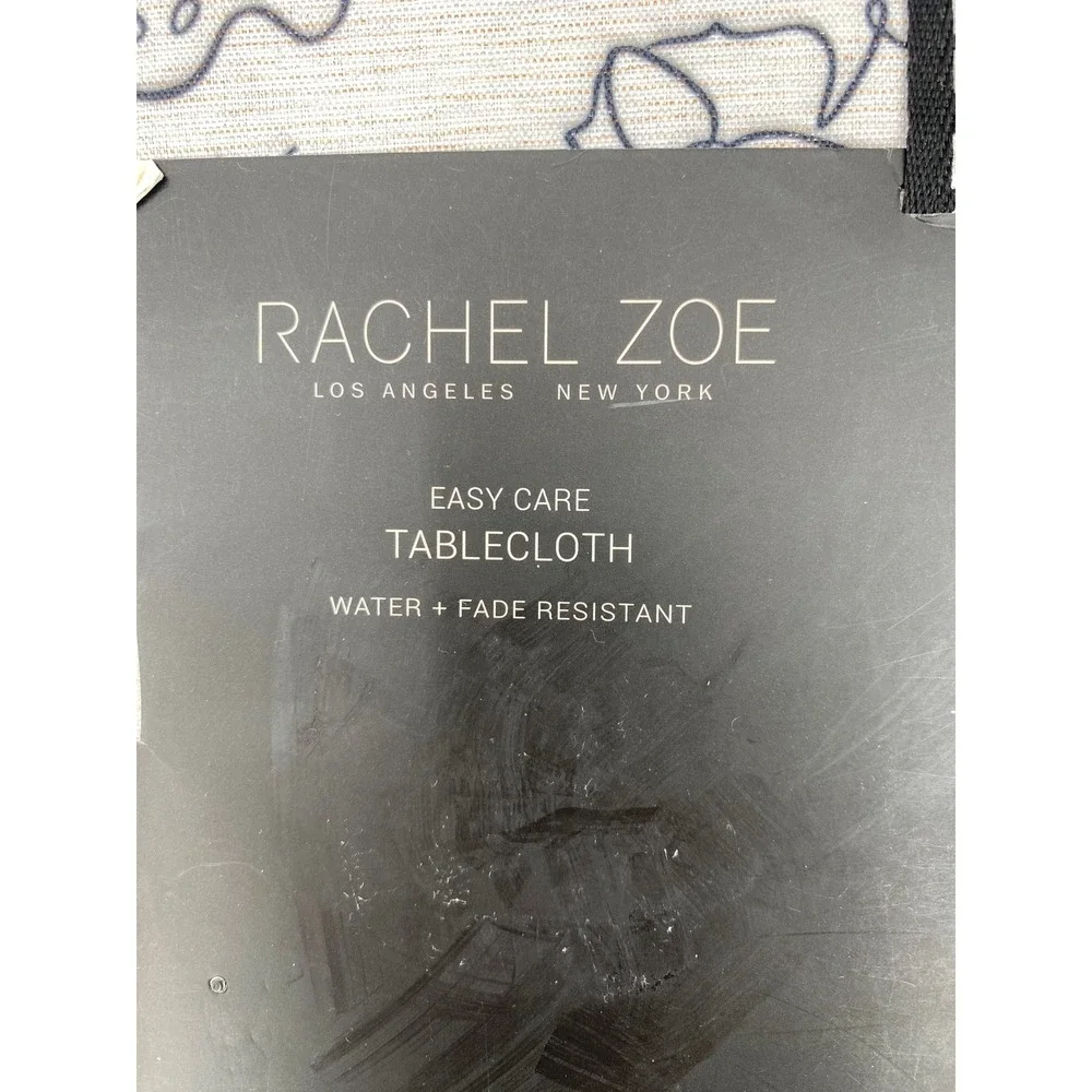 Rachel Zoe Tablecloth Halloween 60x84 Oblong White Ghost Pumpkin Metallic Print